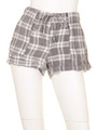 【4OUR DREAMERS】LINEN PLAID DRASTRING SHORTS