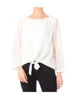 前結びシフォンブラウス