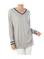 配色リブチュニックプルオーバー