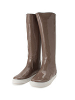 エナメルロングレインブーツ