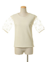 3DフラワースリーブTOPS/PK