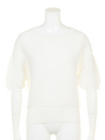 5分袖ガータークルーネック/ライトグレー