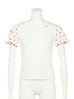 BeBeハートパフTee/ベビーピンク×ブラック