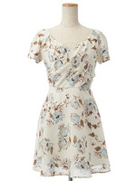 Oポピーガラフロントクロスワンピ/ブラック