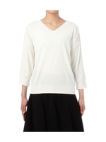 Vネックドルマンニットプルオーバー/ホワイト(001)