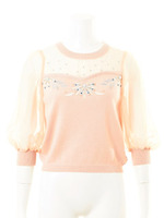 [L.B CANDY STOCK]シフォン透けプルオーバー/PNK