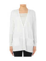 [L]Vネックニットカーディガン/ブルー系(091)