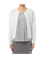 [L]ストライプブラウス+カーディガンセット/ネイビー系(093)