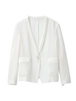 [L]スレンダーラペルジャケット/ホワイト(003)