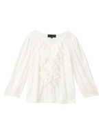 [L]ボリュームフリルカットソー/ライトグレー(311)