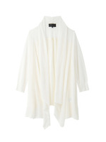 [L]混麻リヨセルニットカーディガン/グレー系(011)