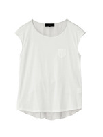 [L]前後切り替えバックシャンカットソー/ホワイト(001)