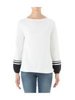 [L]配色バルーンスリーブニット/グレー系(511)