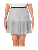 [S]ピーチサテン切り替えプリーツスカート/グレー系(613)