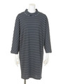 【BED&BREAKFAST】Ponte Stripe High-neck Dress/WHITEmix