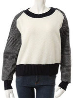 【CEDNIE】グレンチェックラグランニット/ネイビー