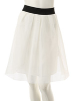 【CEDNIE】メッシュダイバーフレアスカート/ホワイト