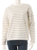 【ECURY】裏起毛ボーダーコクーントップス/イエロー