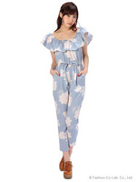 【LIZLISA】大花オールインワン/ホワイト