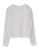 【M】シースルーcheck mix TOP/BLK