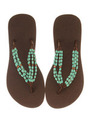 【PLV】RICE　WOOD　BEADS　SANDAL/TURQUISE