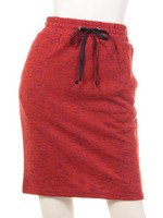 【Planet blue world】ジャガードニットスカート/レッド