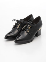 【R&E】星ハトメレースアップマニッシュシューズ/ホワイト