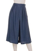 【ROSE BUD】TENCEL DENIM TUCKED GAUCHO PANTS/USED WASH