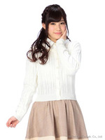 【Tralala】花パターンメッシュカーディガン/ネイビー