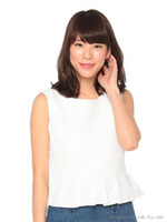 【W】裾プリーツTOPS/ピンク