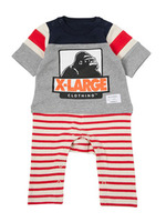 【XLARGE KIDS】H/S  COVERALL  OG/RED