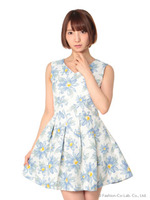 【dazzlin】マーガレットVネックワンピース/ネイビー