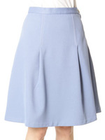 【dazzlin】膝丈タックフレアスカート/ネイビー