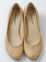 【glifeed】3cmヒールラウンドトゥパンプス/ベージュ