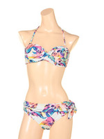 【nuckle market】フラワープリントツイストバンドゥブラ/ホワイト