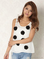 【rienda Style掲載】コサージュフラワーシフォンタンクTOP/WHT