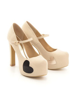 アシンメトリーハートパンプス/パールブルー