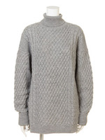 アラン柄ニットプルオーバー【Planetblueworld】/グレー2