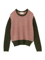 アルパカ混ミックスカラーニット/ネイビー(593)