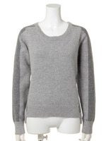 アンゴラ混配色ニットPO/グレー