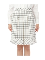 ウィンドーチェックスカート/ホワイト(203)