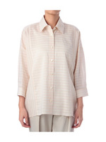 カラーボーダーシャツ/オレンジ系(366)