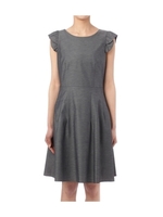 キャップスリーブフレアワンピース/ブラック(019)