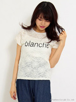 【新色登場】キャミ付きロゴレースＴシャツ【Summer】/オフホワイト