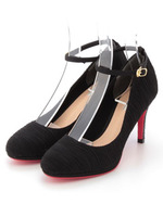 グリッターヒールサテンパンプス/ベージュ