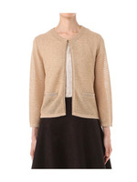 グログランテープトリムカーディガン/ベージュ系(052)