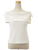 サイドレースアップカットトップス/レッド