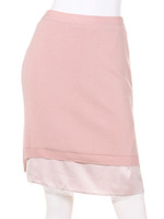 サテンレイヤードニットスカート/PK
