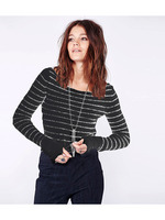 サムホールボーダーニット/ブラック(119)