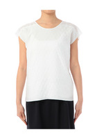 シースルー×ジャカードブラウス/ホワイト(001)